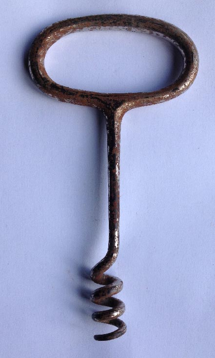 unusual large antique corkscrew